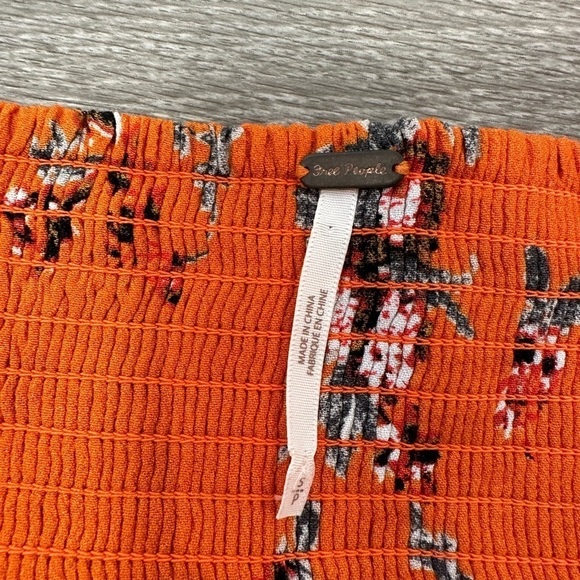 Free People, Orange Off the shoulder Crop Top, Size Small - Picture 6 of 7